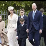 Kate Middleton și Prințul William, apariție rară alături de copii la slujba de Paște de la Windsor